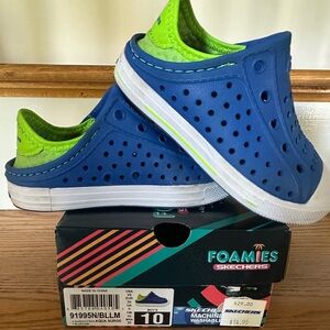 Skechers Kids Foamies Blue and Lime Water Shoes